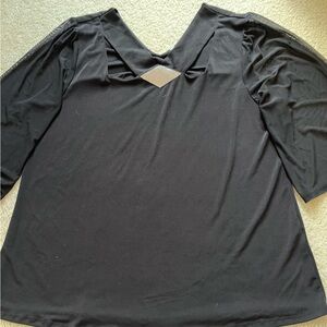 NY Collection Black Women's Top